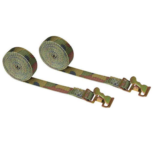 1 inch x 8 foot Camo Action Spring Buckle Strap 2 pack