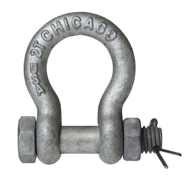 Bolt Type Anchor Shackle Chicago Hardware 1 inch Galvanized Steel 85 Ton image 1 of 2