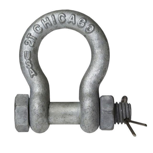 Bolt Type Anchor Shackle Chicago Hardware 78 inch Galvanized Steel 65 Ton image 1 of 2