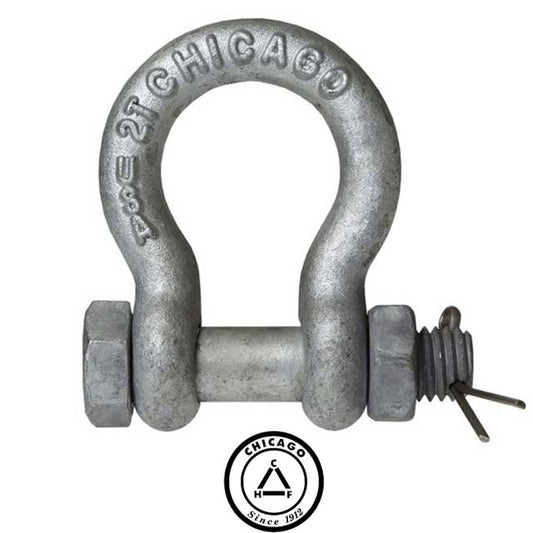 Bolt Type Anchor Shackle Chicago Hardware 516 inch Galvanized Steel 75 Ton image 2 of 2