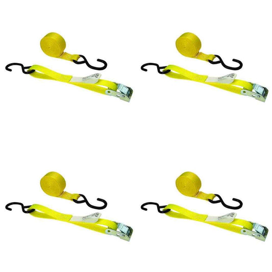 1 inch x 15 foot Cam Strap w SHooks 4 Pack