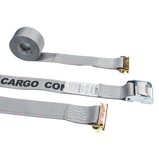 2 inch x 16 foot Gray ETrack Tie Down Straps Cam Buckle image 1 of 9