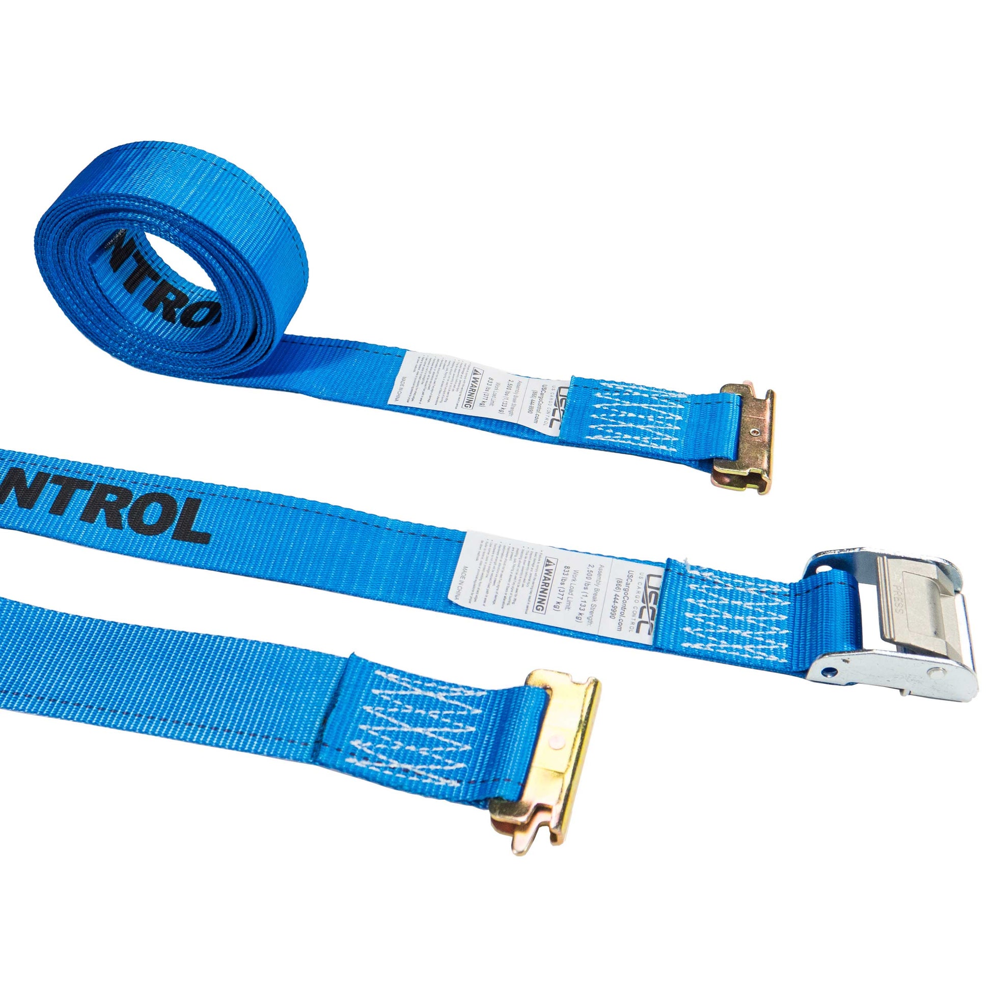 2 inch x 20 foot Blue ETrack Tie Down Straps Cam Buckle image 1 of 9