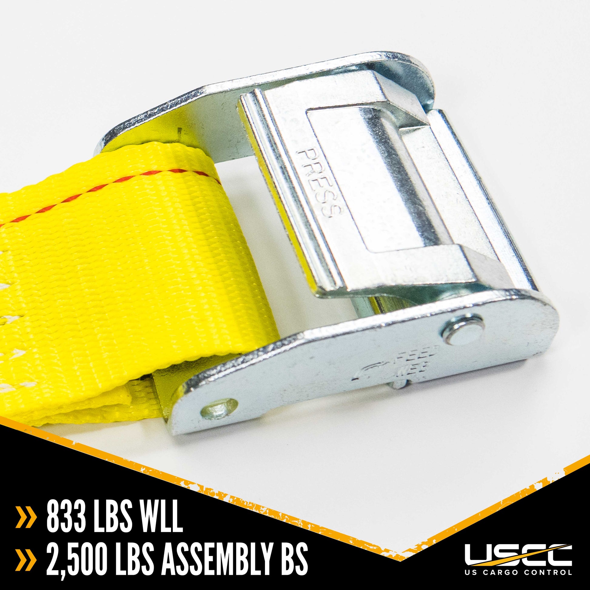 2 inch x 12 foot Yellow ETrack Cam Strap wDoubleFitted End image 3 of 10