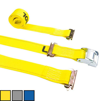 2" x 12' Yellow E-Track Cam Strap w/Double-Fitted End