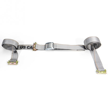 2 inch x 16 foot Gray ETrack Cam Strap w DoubleFitted End image 2 of 9