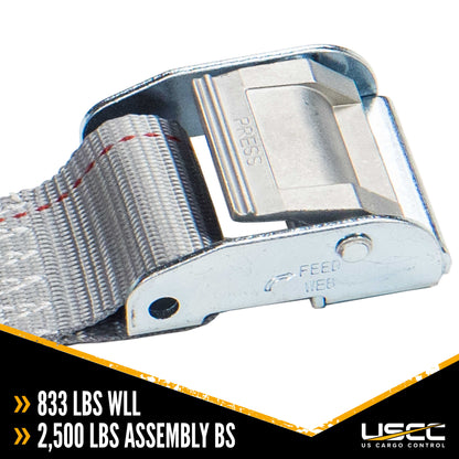 2 inch x 16 foot Gray ETrack Cam Strap w DoubleFitted End image 3 of 9