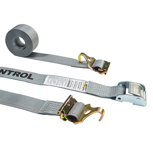 2 inch x 16 foot Gray Cam Buckle Strap w F Hook & Spring E Fitting image 1 of 8