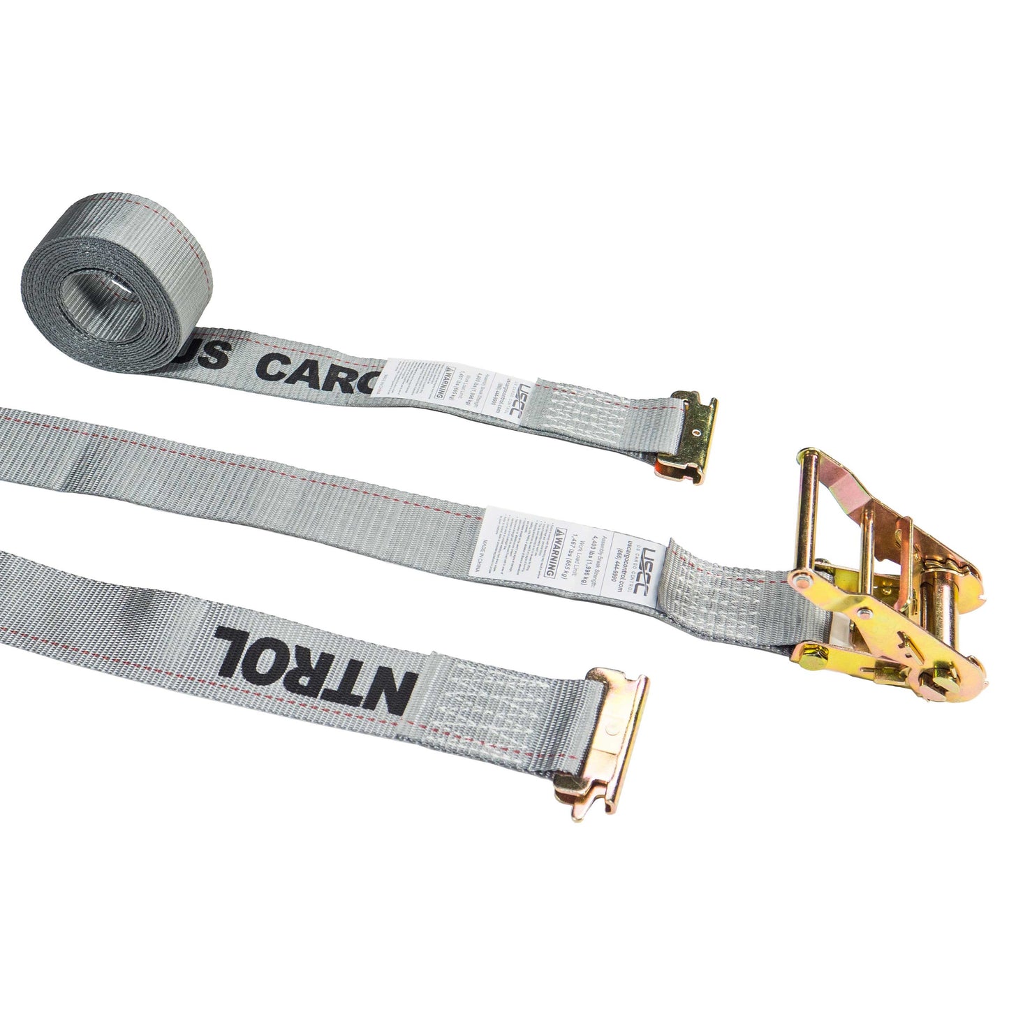 2 inch x 16 foot Gray E Track Ratchet Straps image 1 of 9