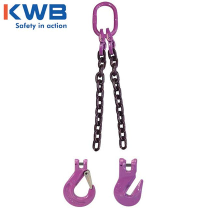 34 inch x 10 foot 2 Leg Chain Sling w Grab Hooks Grade 100 image 3 of 3