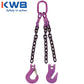 34 inch x 12 foot 3 Leg Chain Sling w Grab Hooks Grade 100 image 3 of 3