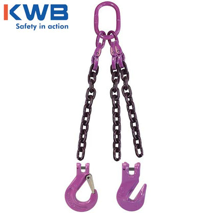 34 inch x 10 foot 3 Leg Chain Sling w Grab Hooks Grade 100 image 3 of 3