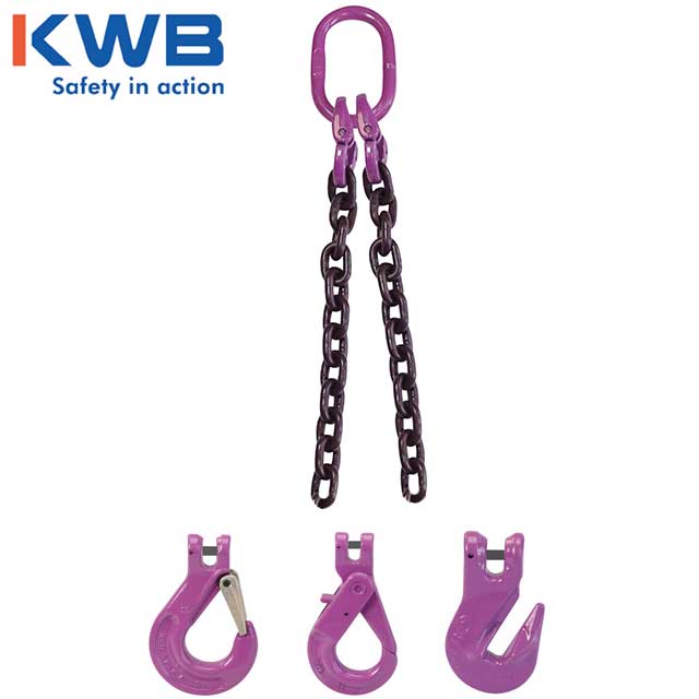 58 inch x 10 foot 2 Leg Chain Sling w Sling Hooks Grade 100 image 3 of 3