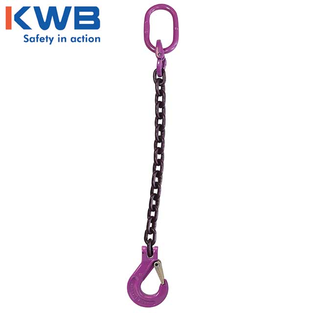 58 inch x 8 foot Single Leg Chain Sling w Sling Hook Grade 100 image 3 of 3