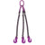 58 inch x 12 foot 3 Leg Chain Sling w Grab Hooks Grade 100 image 1 of 3