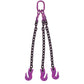 58 inch x 12 foot 3 Leg Chain Sling w Grab Hooks Grade 100 image 1 of 3