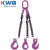 58 inch x 12 foot 3 Leg Chain Sling w Grab Hooks Grade 100 image 3 of 3