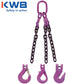 58 inch x 12 foot 3 Leg Chain Sling w Grab Hooks Grade 100 image 3 of 3