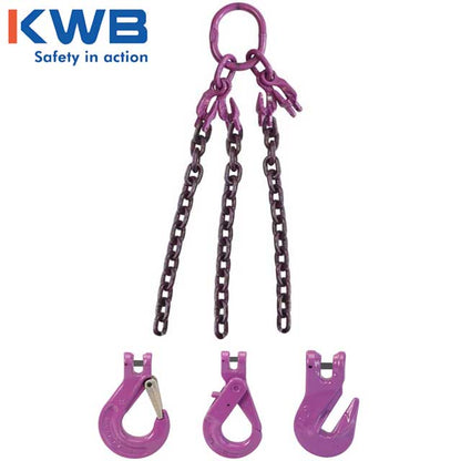 58 inch x 5 foot Adjustable 3 Leg Chain Sling w Sling Hooks Grade 100 image 3 of 3