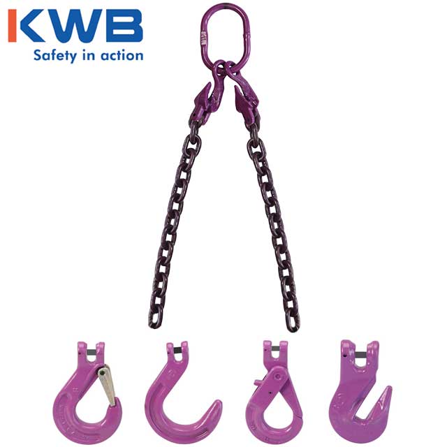 38 inch x 5 foot Adjustable 2 Leg Chain Sling w Foundry Hooks Grade 100 image 3 of 3