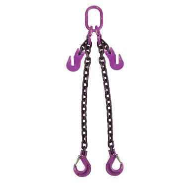 34 inch x 15 foot Adjustable 2 Leg Chain Sling w Sling Hooks Grade 100 image 1 of 2