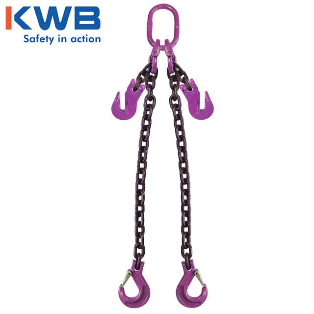 34 inch x 10 foot Adjustable 2 Leg Chain Sling w Sling Hooks Grade 100 image 2 of 2
