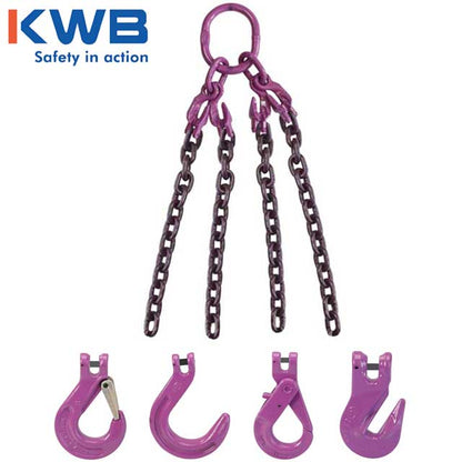 38 inch x 5 foot Adjustable 4 Leg Chain Sling w Foundry Hooks Grade 100 image 3 of 3