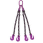 12 inch x 14 foot 4 Leg Chain Sling w Grab Hooks Grade 100 image 1 of 3