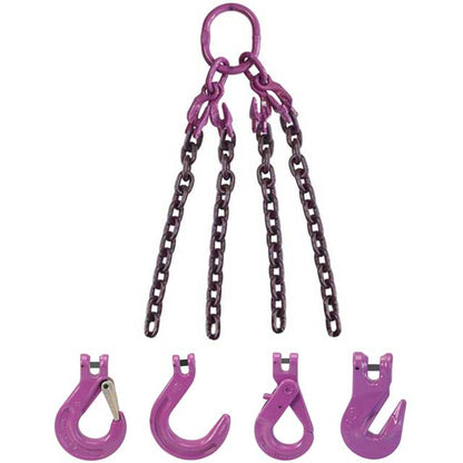 38 inch x 5 foot Adjustable 4 Leg Chain Sling w Sling Hooks Grade 100 image 2 of 2