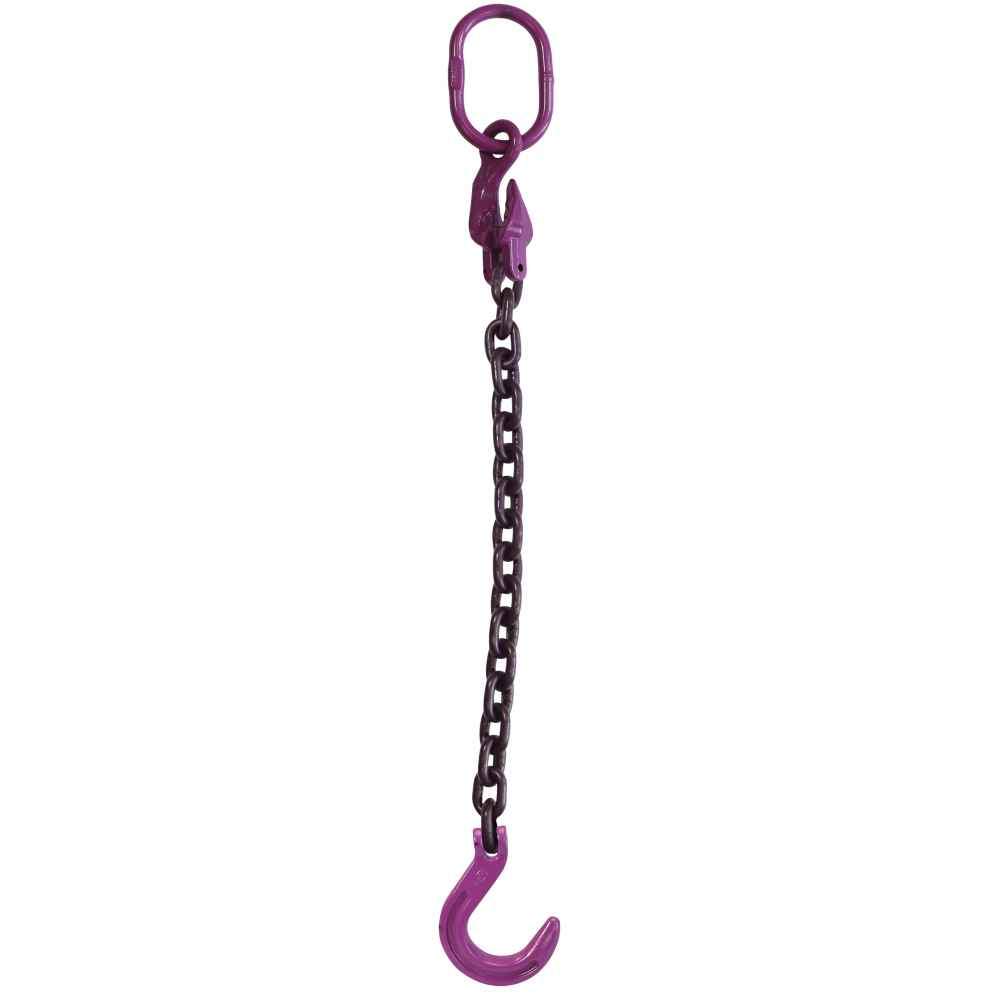 38 inch x 10 foot Adjustable Single Leg Chain Sling w Foundry Hook Grade 100 image 1 of 3