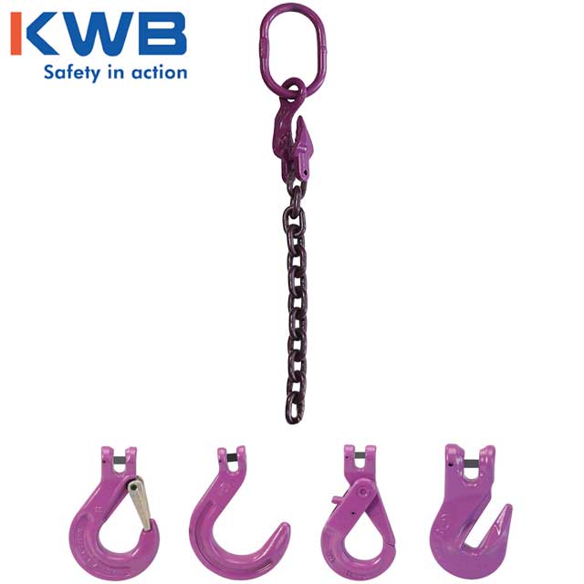 12 inch x 15 foot Adjustable Single Leg Chain Sling w Foundry Hook Grade 100 image 3 of 3