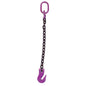12 inch x 10 foot Single Leg Chain Sling w Grab Hook Grade 100 image 1 of 3