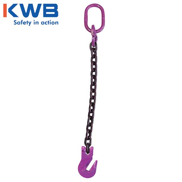 12 inch x 16 foot Single Leg Chain Sling w Grab Hook Grade 100 image 3 of 3