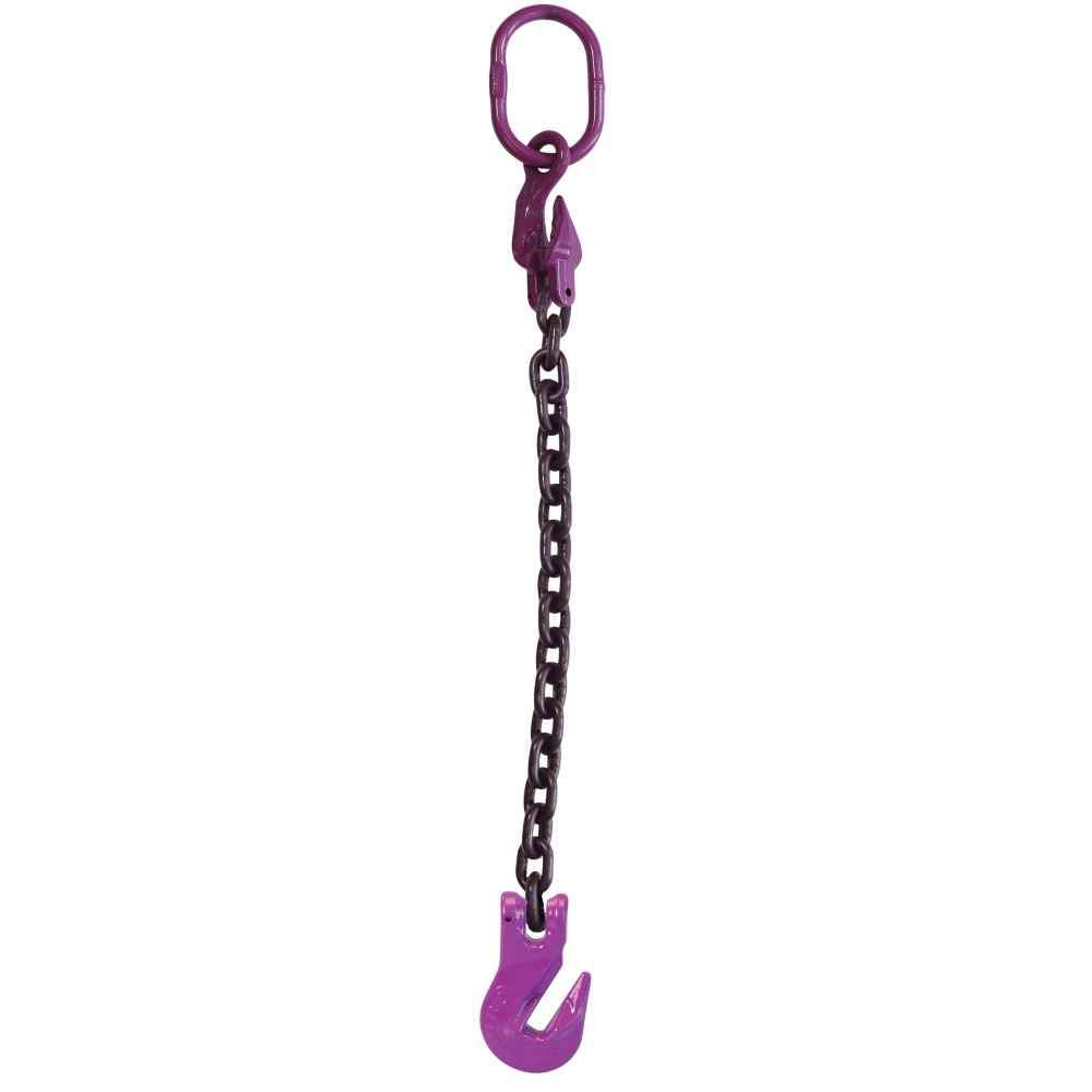 12 inch x 15 foot Adjustable Single Leg Chain Sling w Grab Hook Grade 100 image 1 of 3