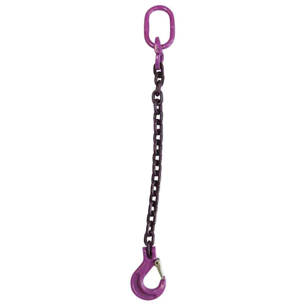 12 inch x 10 foot Single Leg Chain Sling w Sling Hook Grade 100 image 1 of 3