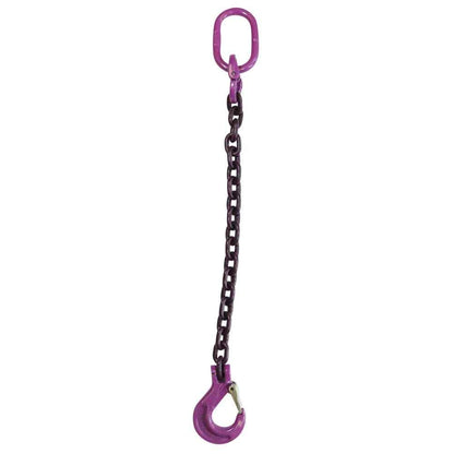 12 inch x 10 foot Single Leg Chain Sling w Sling Hook Grade 100 image 1 of 3