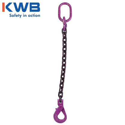 12 inch x 10 foot Single Leg Chain Sling w SelfLocking Hook Grade 100 image 3 of 3