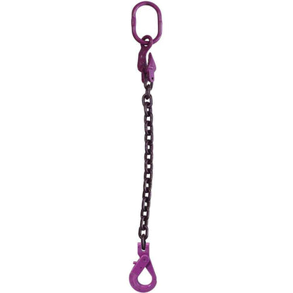 38 inch x 10 foot Adjustable Single Leg Chain Sling w SelfLocking Hook Grade 100 image 1 of 3