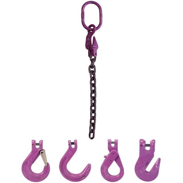 38 inch x 10 foot Adjustable Single Leg Chain Sling w SelfLocking Hook Grade 100 image 3 of 3