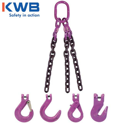 12 inch x 3 foot 3 Leg Chain Sling w Foundry Hooks Grade 100 image 3 of 3