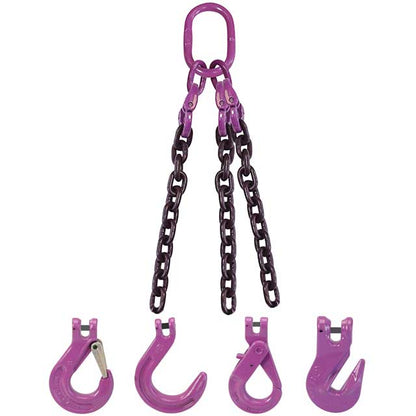 516 inch x 6 foot 3 Leg Chain Sling w Sling Hooks Grade 100 image 2 of 2