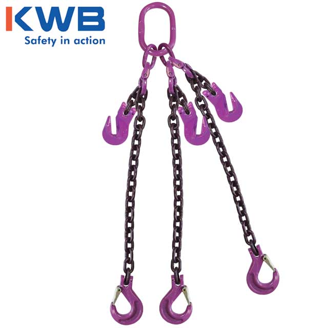 34 inch x 15 foot Adjustable 3 Leg Chain Sling w Sling Hooks Grade 100 image 2 of 2
