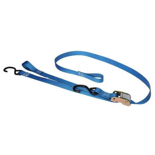 1 inch x 6 foot Cam Buckle Handlebar Strap wSHooks & Pull Loop Blue