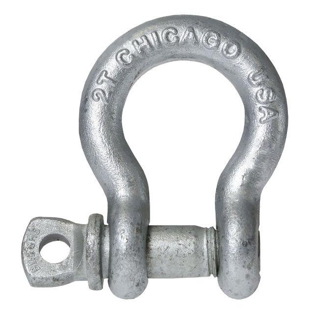 Screw Pin Anchor Shackle Chicago Hardware 14 inch Galvanized Steel 5 Ton image 1 of 2