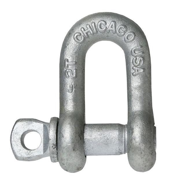 Screw Pin Chain Shackle Chicago Hardware 12 inch Galvanized Steel 2 Ton image 1 of 2