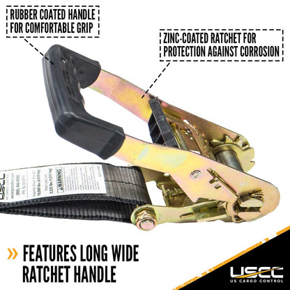 Blackline 2" x  27' Ratchet Strap w/ Flat Hooks