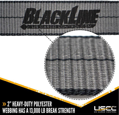 Blackline 2" x  27' Ratchet Strap w/ Flat Hooks