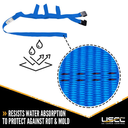 Blue Extra Large Tow Dolly Basket Strap with Flat Hooks image 6 of 9