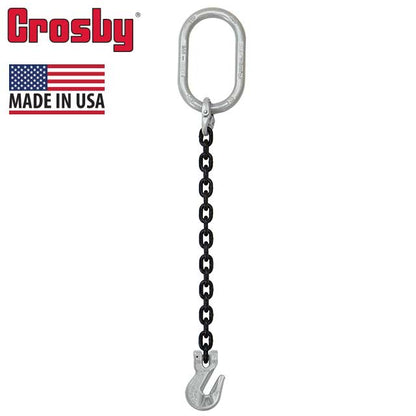 34 inch x 8 foot Crosby Single Leg Chain Sling w Grab Hook Grade 100 image 2 of 2