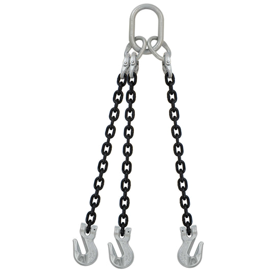34 inch x 3 foot Crosby 3 Leg Chain Sling w Grab Hooks Grade 100 image 1 of 2